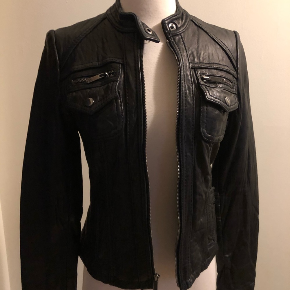 Genuine leather Michael Kors racer jacket